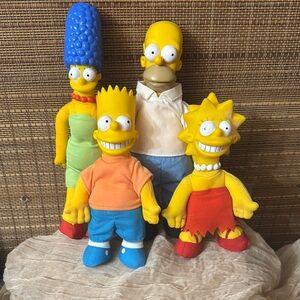 Vintage 1990 SIMPSONS Burger King Plush Dolls Lot Of 4